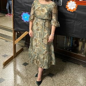 Green Floral Dress